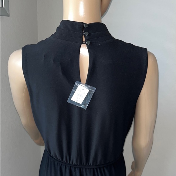 NWT White House Black Market Elegant Black Sleeveless maxi Dress - Picture 5 of 6
